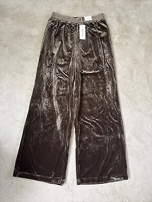 Marks And Spencer Per Una Wide Leg Velour Trousers Size 10 Regular • £27.50