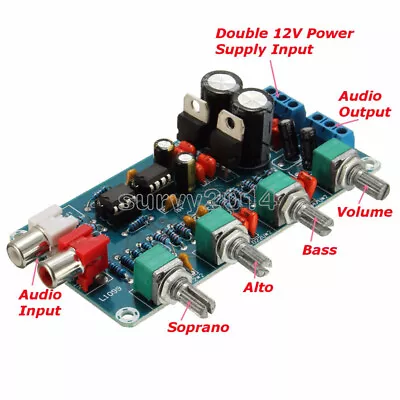 HIFI NE5532 OP-AMP Preamplifier Amplifier Volume EQ Tone Control Board • $6.18