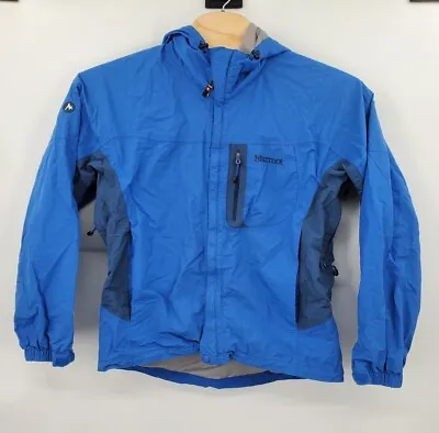 Marmot Jacket Blue Wind Rain Storm Hooded Vented Spring Fall Men's Size Medium  • $25