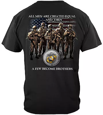 USMC Marine Corps Brotherhood T-Shirt 100% Cotton Black Mens Tee Shirts Military • $26.95