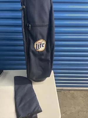 Miller Lite Bennington  Golf Bag Navy Strap 5 Way With Hood Excellent Condition • $40