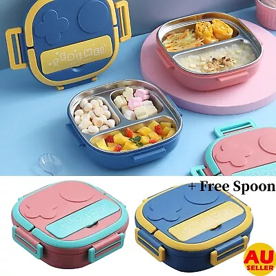 304 Portable Stainless Steel Lunch Box Thermos Hot Food Container Bento Office A • $23.55