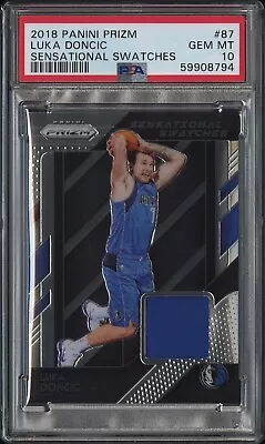 Luka Doncic 2018-19 Panini Prizm Rookie Sensational Swatches #87 PSA 10 • $330