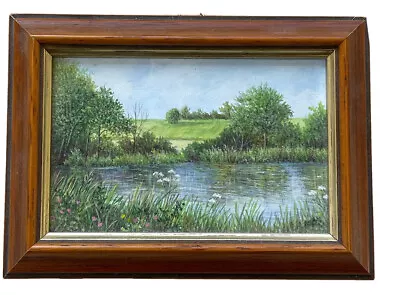 River Thames Near Pangbourne Miniature Acrylic Painting Board By Maggy Pickard • £125