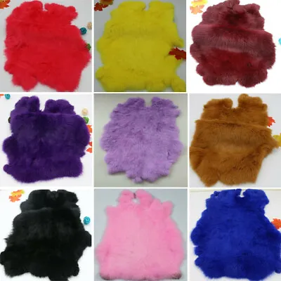 Real Rabbit Fur Skin Pelt Hide Tanned Craft Leather For DIY Animal Training Dyed • $8.54