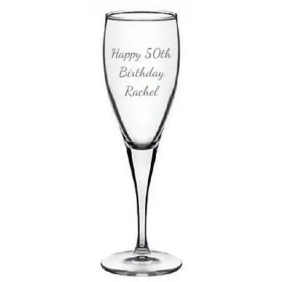 Personalised 6oz Champagne Flute Glass 40th 50th 60th Birthday Present Engraved • £9.99