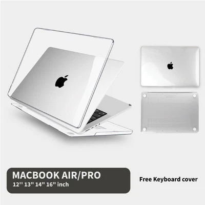 $20.41 • Buy MacBook Air Pro Glossy Crystal Clear Case + Keyboard Cover 12'' 13  14  16  Inch
