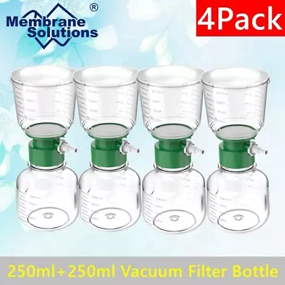 500ml Bottle Top Vacuum Filter 0.22μm Sterile Filtration System PES Membrane4Pcs • $53.19