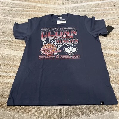 $25 • Buy 47 Brand 2023 Uconn Huskies Mens National Championship T Shirt- L - BRAND NEW