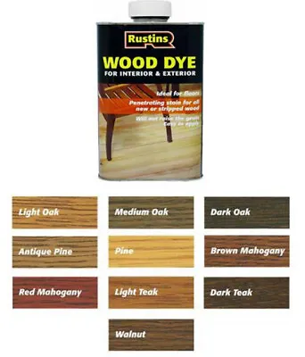 £8.49 • Buy Rustins Wood Dye Quick Drying, Non-Fading And Non-Bleeding All Colours & Sizes