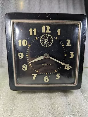 Vintage Weastclox 4 3/4 X4 3/4  Wind Up Alarm Clock Working • $15