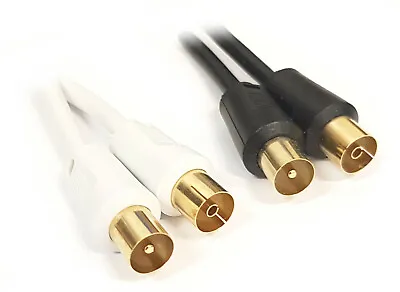 Coaxial TV Aerial Cable Extension RF Lead Digital Male To Female 1m 2m 3m 5m 10m • £2.99