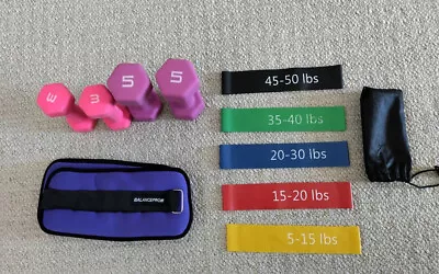 Assorted Exercise Free Weights And Resistance Bands • $25
