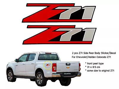 2 Pc Z71 Side Rear Body Sticker Decal For Chevrolet Holden Colorado Rc Red Black • $25.19