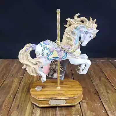 Vintage Lefton 1992 Porcelain Horse Carousel Collection Music Box Plays 175/3500 • $29.99