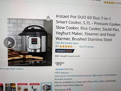 Instant Pot Duo Nova 7 In 1 • £35