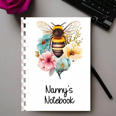 Personalised Notebook Notepad Note Gift- Abstract - Cute - Bees - 654 • £5.95