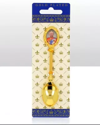 £5.99 • Buy King Charles Coronation Gold Plated Spoon Collectors Souvenir Memorabilia Gift