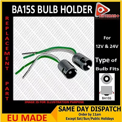 2 X BA15S CAR BULB HOLDER METAL HIGH QUALITY • £5.28