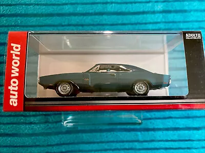 Auto World 1970 Dodge Charger R/T 1:43 Resin Replica Classic Car Teal Blue • $89.95