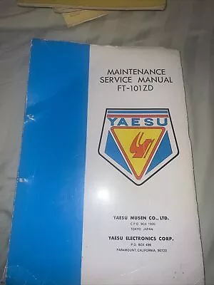 Yaesu FT-101ZD Original Maintenance/ Service￼￼Manual Schematics . • $28.95