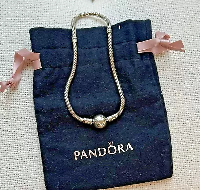 Authentic Pandora Disney Mickey Mouse Clasp Snake Chain Bracelet • $34.99