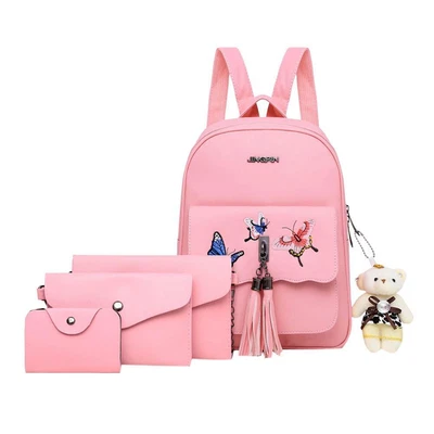 £14.27 • Buy 4pcs/set Fashion Women Butterfly Print Preppy Backpack Clutch Shoulder Bag