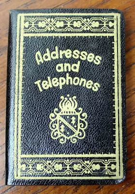 Vintage 1950s Miniature Vinyl Address Black Book W/ Alphabetical Tabs - Japan • $9.99