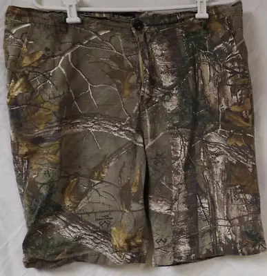 Realtree By Staghorn Creek Mens Sz 40 Camouflage Khaki Chino Shorts 11  Inseam • $14.75