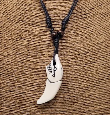 Resin Mako Shark Tooth Resin Pendant Surfer Necklace Teens Boys Beach Necklace • $14.95