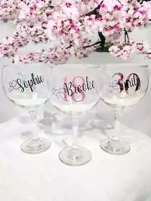 Personalised Gin Glass 18th 21st 30th 40th 50th 60th Birthday Gifts For Her Girl • £13.99