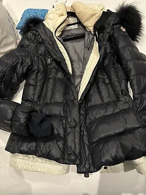 Moncler Grenoble Bever Giubbotto Ladies Hooded Ski Down Jacket Size 3 Black Genu • $663.21