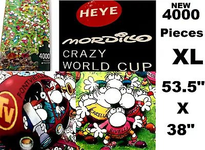 Crazy World Cup Soccer Heye Mordillo X-Large 4000 Piece NEW Sealed Jigsaw Puzzle • $48.95