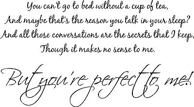 One Direction You're Perfect To Me Quote Children Wall Art Vinyl Sticker Music • £14.99