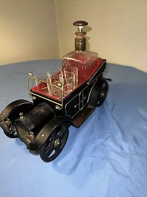 Vintage Tilso Automobile Car Music Box Decanter With 5 Shot Glass • $49.99