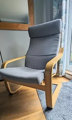 IKEA Poang Chair In Grey & Oak Adult • £15