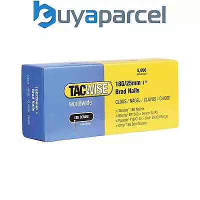 Tacwise 18G 25mm Galvanised Brads Nails 18 Gauge 5000 Box 0396 DGN50V Ranger • £7.20