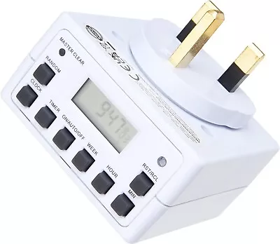 STATUS Timer Switch | 7 Day Digital Timer Light Switch | White UK Plug | 2 Pack • £11.99