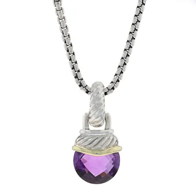 David Yurman Acorn Enhancer Amethyst Necklace 32  - Sterling 925 Yellow Gold 14k • $799.99