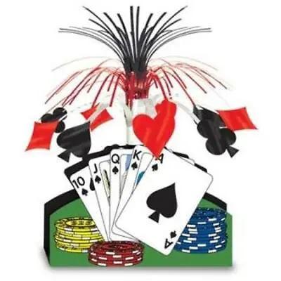 Playing Card Centerpiece 13  Paper Foil Casino Vegas Gambling Table Decoration • $4.99