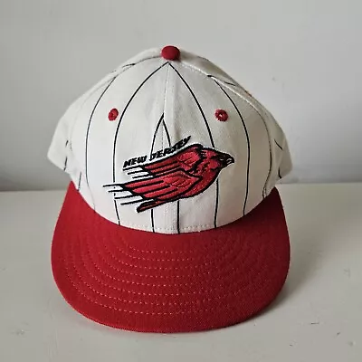 VINTAGE New Jersey Cardinals Hat Cap Fitted 7 1/4 New Era White MiLB USA *STAINS • $29.99