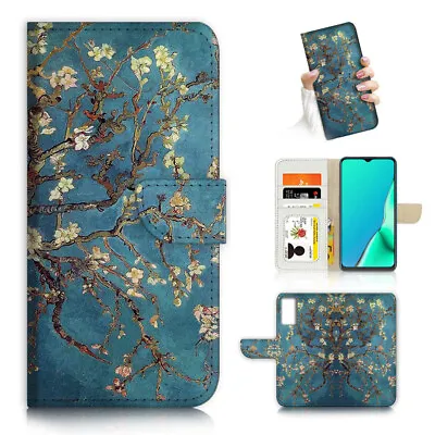 $13.99 • Buy ( For Oppo A57 / A57S ) Wallet Flip Case Cover AJ24256 Van Gogh Blossoms