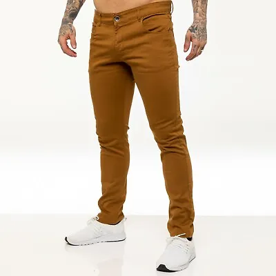 Kruze Mens Slim Fit Skinny Stretch Chinos Basic Trousers Pants Big King Size • £16.99