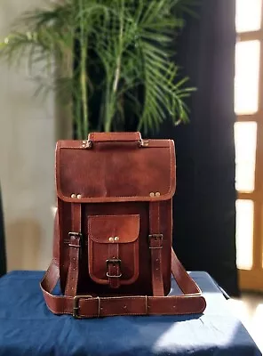 New Brown Vintage Leather Men's Laptop Bag New Satchel Messenger Briefcase • $51.15