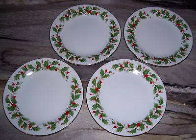 Set Of 4 Vintage China Pearl  Noel  7.5 In. Dessert Plates Never Used! • $18