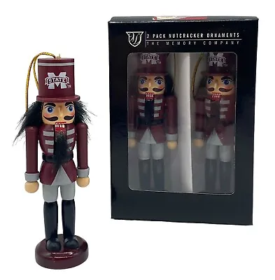 Mississippi State Bulldogs 5” Nutcracker Ornament-x2-The Memory Company-NIB • $22.99