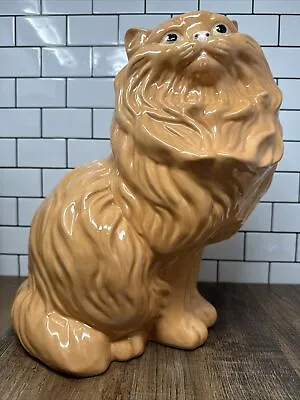 Vintage Large Orange Persian Cat Ceramic Statue 14” Tall Figurine Sir Reginald • $45