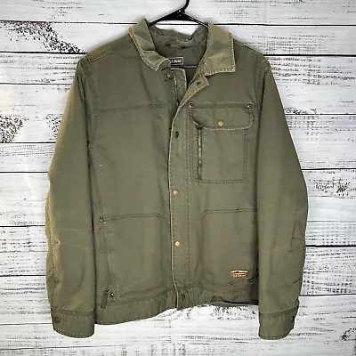 LL Bean Utility Field Jacket Coat Olive Green Primaloft Insulated Lined Men’s XL • $59.99