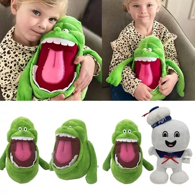 Cute Slimer Vintage Ghostbusters And Marshmallow Man Plush Soft Doll Toys Gifts • $20.99