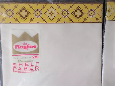 Vintage YELLOW Floral Trim ~ Roylies Shelf Liner Paper Lot Of 2 NIP 15' Each Pkg • $14.99